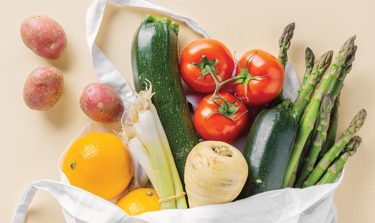 A bag of fresh, healthy vegetables.