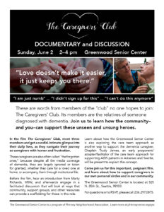 The Caregivers' Club @ Greenwood Senior Center