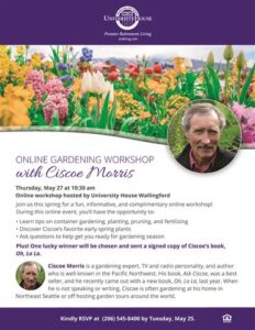 Online Gardening Workshop with Ciscoe Morris @ University House Wallingford