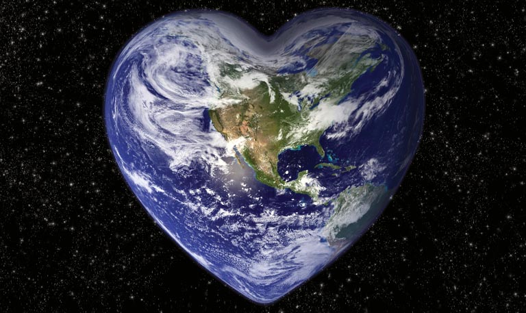Heart-shaped earth