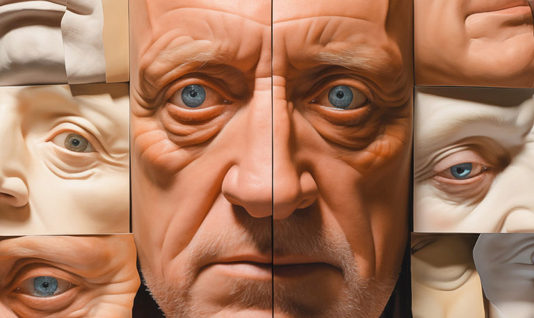 Aging is Bittersweet: A collage of aging faces.